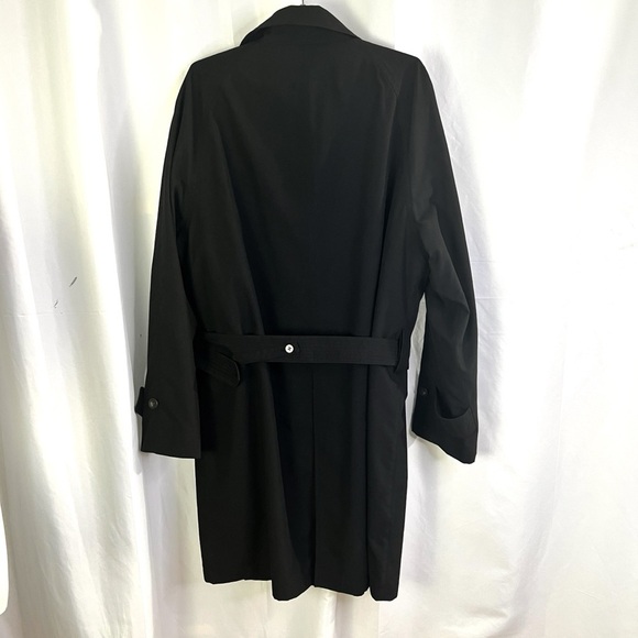 RALPH LAUREN BLACK TRENCH COAT SINGLE BREAST HIDDEN BUTTON BELTED COAT MEN 40R - Picture 4 of 10